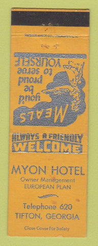 Matchbook Cover - Myon Hotel Tifton GA