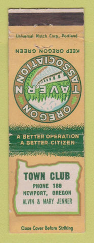 Matchbook Cover - Town Club Newport OR WEAR