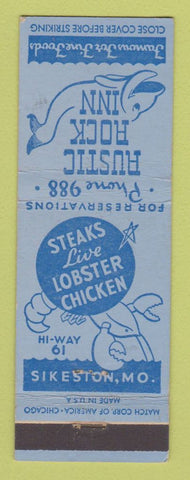 Matchbook Cover - Rustic Rock Inn Sikeston MO CREASED