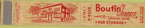 Matchbook Cover - Boutin Cleaners Lewiston ME 10 Strike