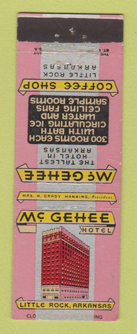 Matchbook Cover - McGehee Hotel Little Rock AR