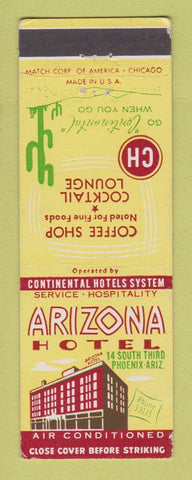 Matchbook Cover - Arizona Hotel Phoenix AZ cactus