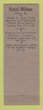 Matchbook Cover - Hotel Milton PA