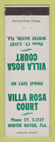 Matchbook Cover - Villa Rosa Court Motel Winter Haven FL WORN