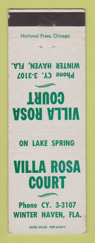 Matchbook Cover - Villa Rosa Court Motel Winter Haven FL WORN