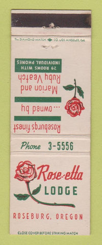 Matchbook Cover - Rose etta Lodge Roseburg OR WEAR