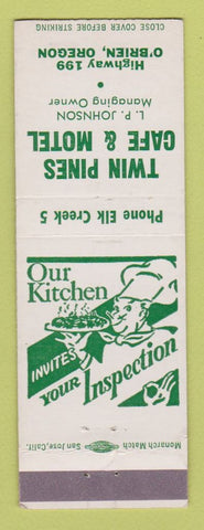 Matchbook Cover - Twin Pines Cafe Motel O'Brien OR