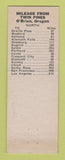 Matchbook Cover - Twin Pines Cafe Motel O'Brien OR