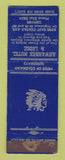 Matchbook Cover - Ahwahnee Motel Lodge Denver Colorado Colfax Indian WEAR