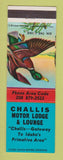 Matchbook Cover - Challis Motor Lodge Lounge Challis ID