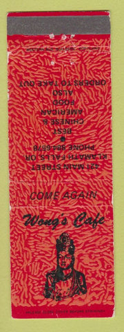 Matchbook Cover - Wong's Cafe Chinese Klamath Falls OR WEAR