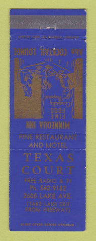 Matchbook Cover - Texas Court Motel Minnequa Inn Pueblo Colorado
