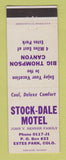 Matchbook Cover - Stock Dale Motel Estes Park Colorado