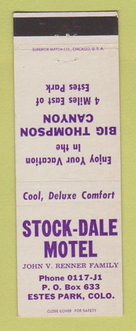 Matchbook Cover - Stock Dale Motel Estes Park Colorado