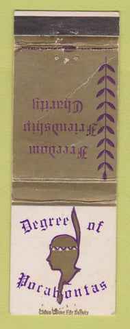 Matchbook Cover - Degree of Pocahontas Club? WORN