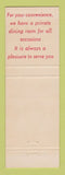 Matchbook Cover - Plantation Restaurant Marietta GA Jackson MS Tuscaloosa AL
