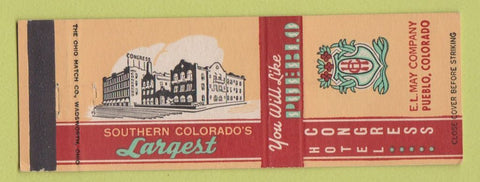 Matchbook Cover - Congress Hotel Pueblo Colorado