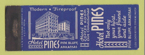 Matchbook Cover - Hotel Pines Pine Bluff AR WEAR
