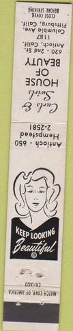 Matchbook Cover - Kenneth Kane Hair Salon Long Beach CA 10 Strike