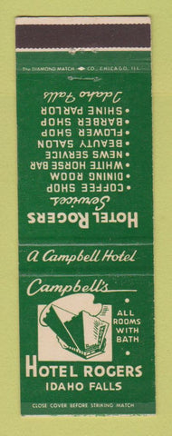 Matchbook Cover - Campbell's Hotel Rogers Idaho Falls ID