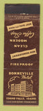 Matchbook Cover - Bonneville Hotel Idaho Falls ID WEAR