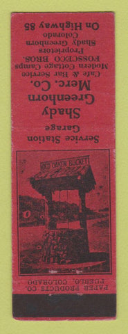 Matchbook Cover - Shady Greenhorn Colorado Mercantile Cafe Bar oil gas