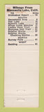 Matchbook Cover - Manzanita Lake Lodge Lassen Volcano Chester CA Amado AZ WEAR