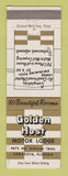 Matchbook Cover - Golden Host Motor Lodge Sarasota FL