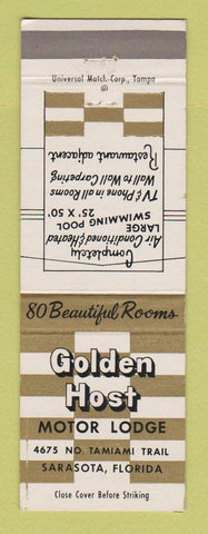 Matchbook Cover - Golden Host Motor Lodge Sarasota FL