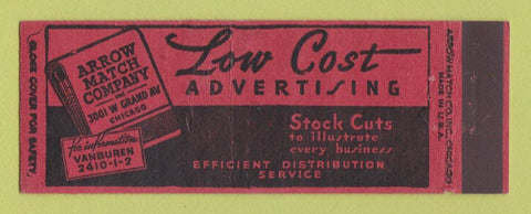 Matchbook Cover - Arrow Match Company Chicago IL RED Full Length