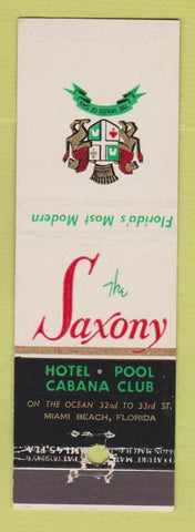 Matchbook Cover - Saxony Hotel Miami Beach FL feature WEAR