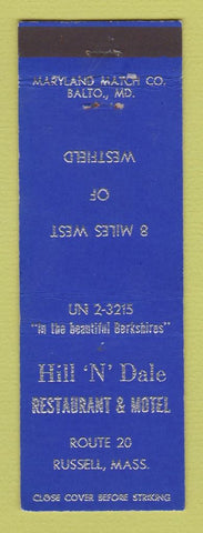 Matchbook Cover - Hill n Dale Restaurant Motel Russell MA