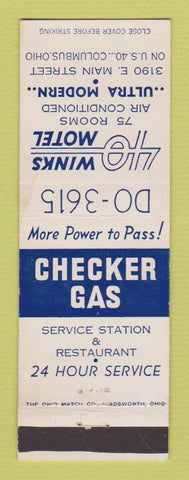 Matchbook Cover - Checker oil gas 40 Winks Motel Columbus OH