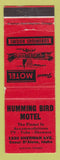 Matchbook Cover - Humming Bird Hotel Coeur D'Alene ID WEAR