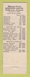 Matchbook Cover - Western Motel Holbrook AZ Route 66