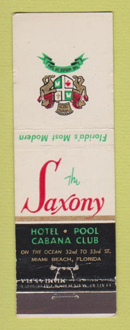 Matchbook Cover - Saxony Hotel Miami Beach FL feature