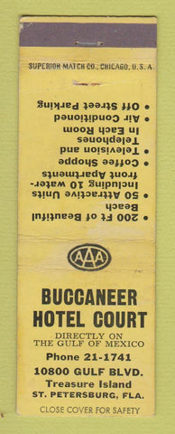 Matchbook Cover - Buccaneer Hotel Court St Petersburg FL WEAR