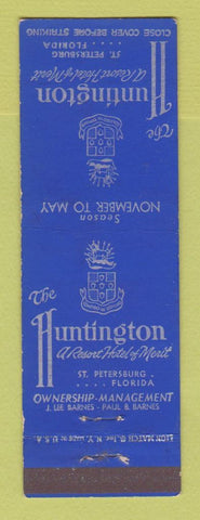 Matchbook Cover - Huntington Hotel St Petersburg FL
