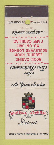 Matchbook Cover - Hotel Book Cadillac Detroit MI