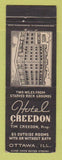 Matchbook Cover - Hotel Creedon Ottawa IL