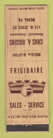 Matchbook Cover - Chas Higgins Frigidaire Appliances Media PA