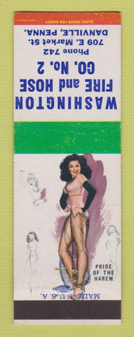 Matchbook Cover - Washington Fire and Hose Danville PA pinup