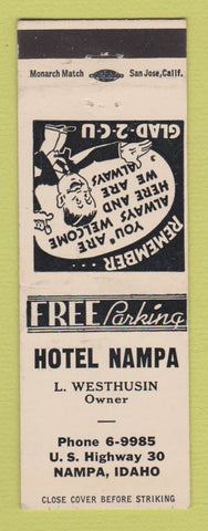 Matchbook Cover - Hotel Nampa ID L Westhusin