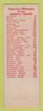 Matchbook Cover - Hotel Nampa ID L Westhusin
