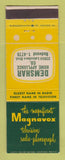 Matchbook Cover - Magnavox TV Radio Demshar Appliance