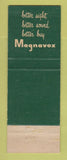 Matchbook Cover - Magnavox TV Radio Demshar Appliance