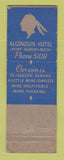 Matchbook Cover - Algonquin Hotel Port Huron MI