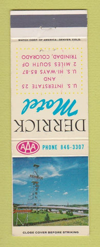 Matchbook Cover - Derrick Motel Trinidad Colorado