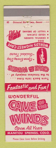Matchbook Cover - Cave of the Winds Manitou Springs Colorado girlie