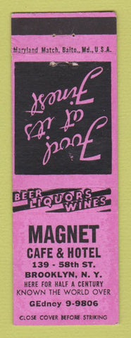 Matchbook Cover - Magnet Cafe Hotel Brooklyn NY
